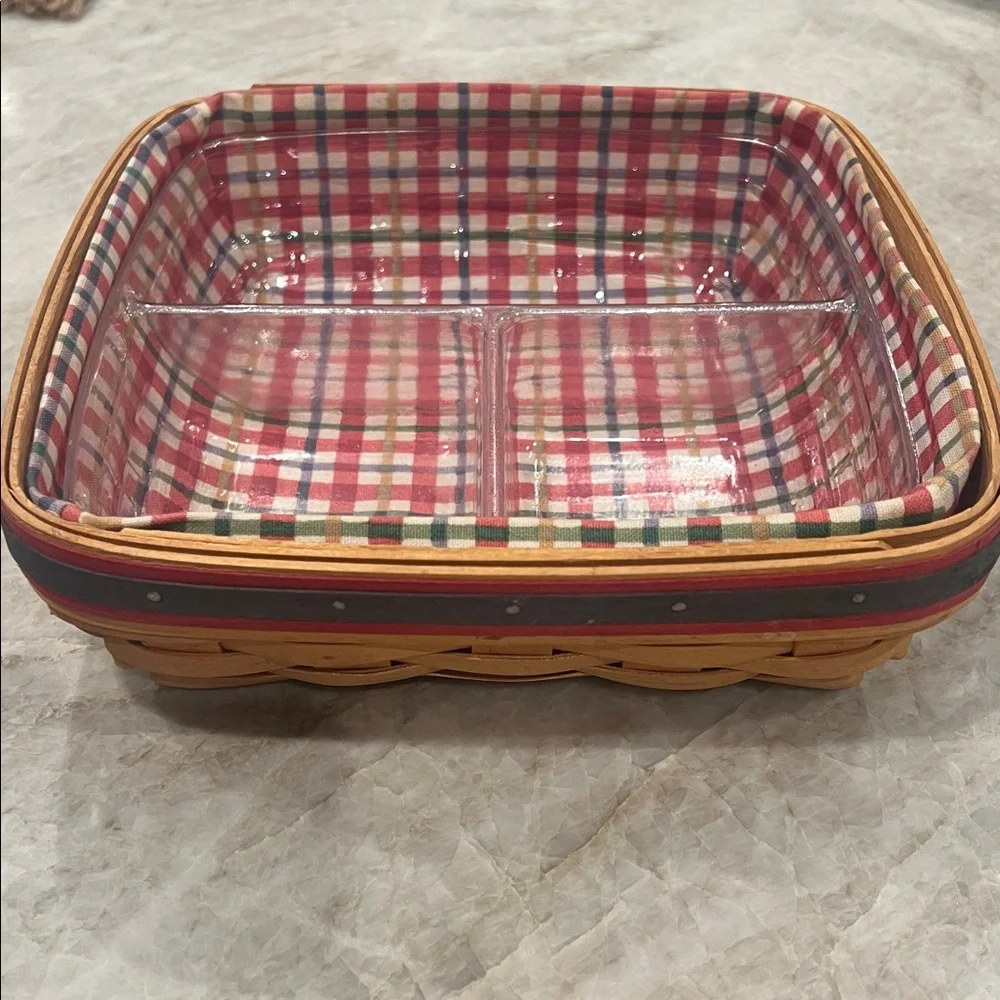 Longaberger Picnic Pal Basket Good Ol' Summertime 1998 Basket, Protector, Liner